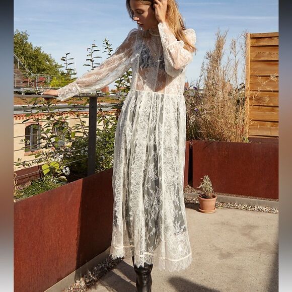 Aritzia Black Lace Maxi Dress - Picture 8 of 11